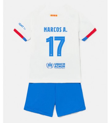 Barcelona Marcos Alonso #17 Borta Kläder Barn 2023-24 Kortärmad (+ Korta byxor)